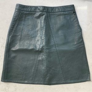 Zara Faux Leather Mini Skirt - Forest Green